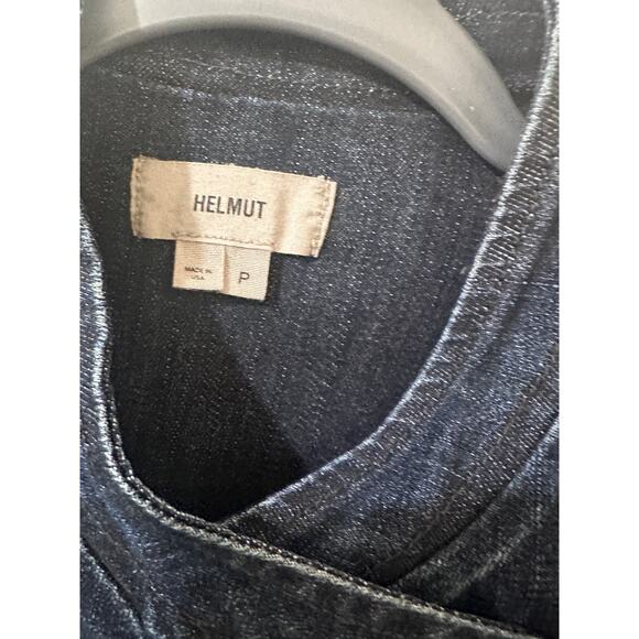 Helmut Lang Dark Wash Denim Moto Jacket With Pockets, size (S) P - Picture 2 of 11